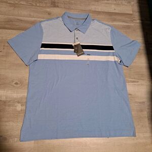 Van Heusen Soft Touch Regular Fit Blue Striped Men's Polo Shirt XL